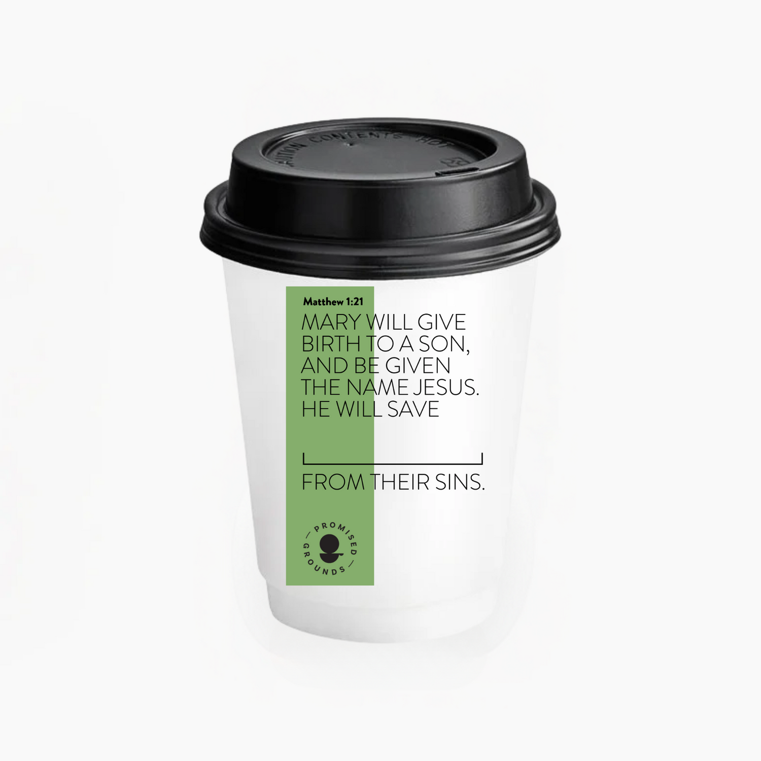 200 Christmas Scripture Coffee Cups - Double Walled Paper Cups & Lids 12oz (Christmas Edition)