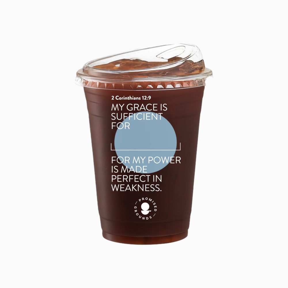 50 Blue Plastic Scripture Cups & Lids 16oz (Blue Edition)