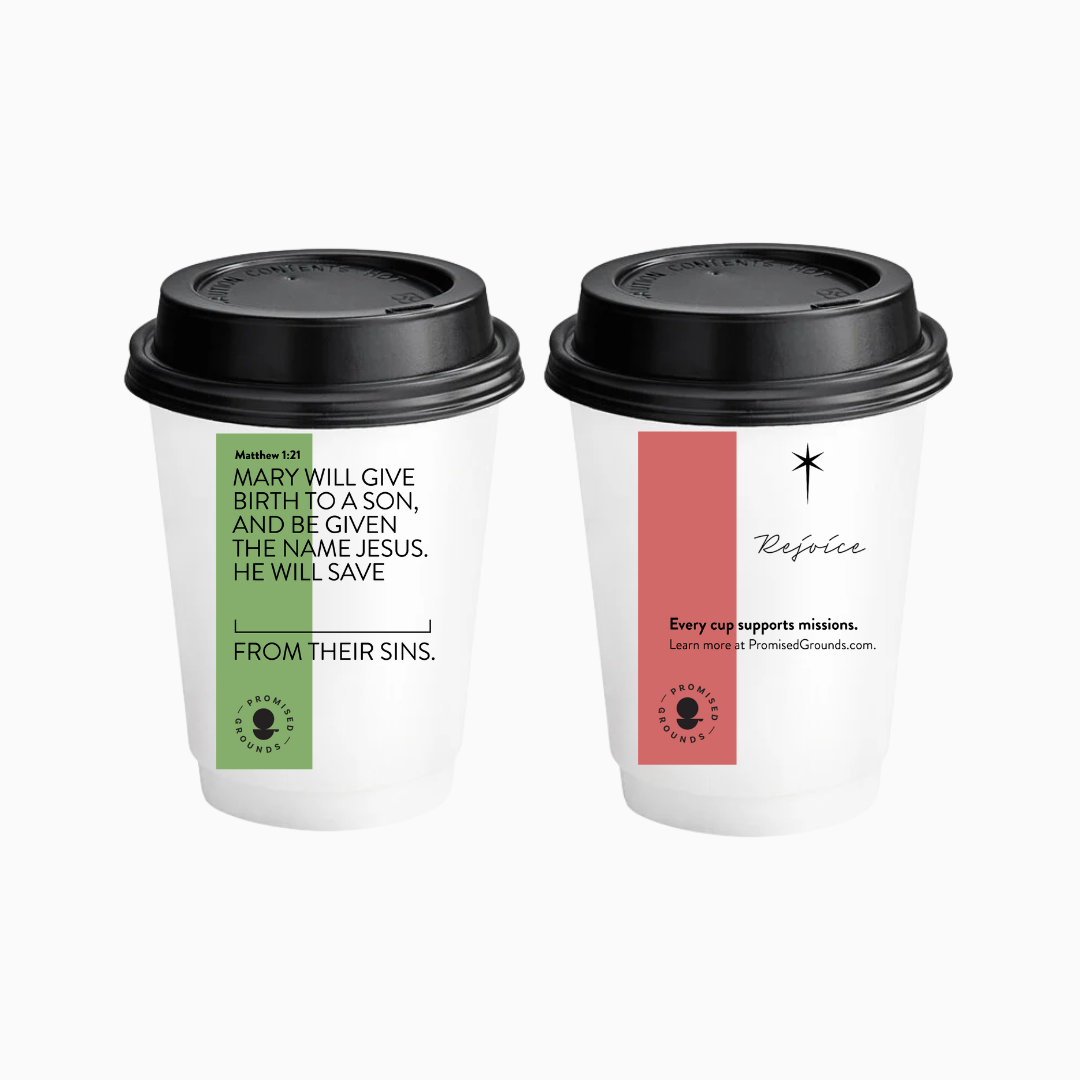 Scripture Coffee Cups – 25 Personalized Christmas Edition Coffee Cups