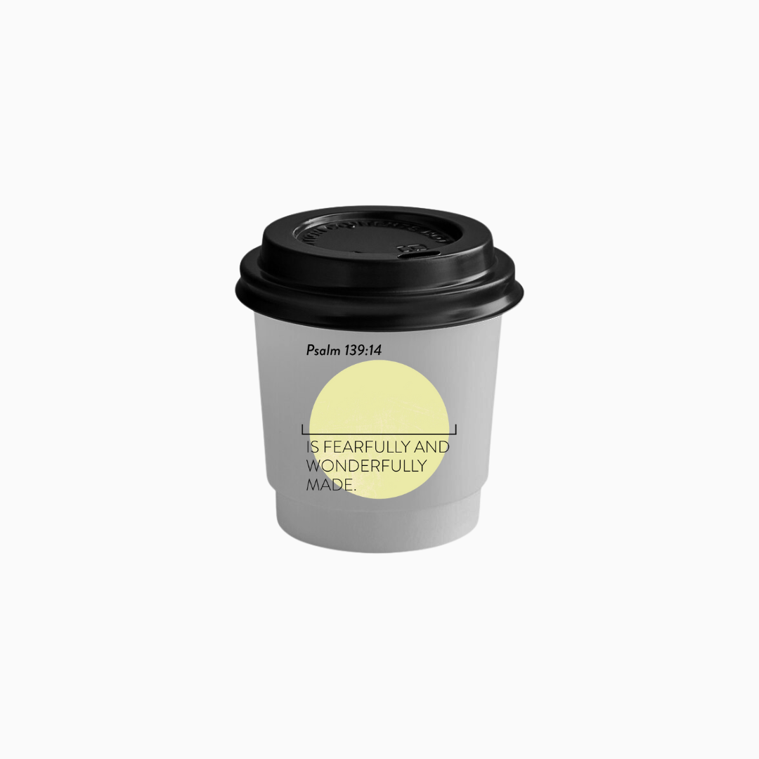 Mini Scripture Coffee Cups – 50-Pack “Fearfully & Wonderfully Made” Edition (4oz)