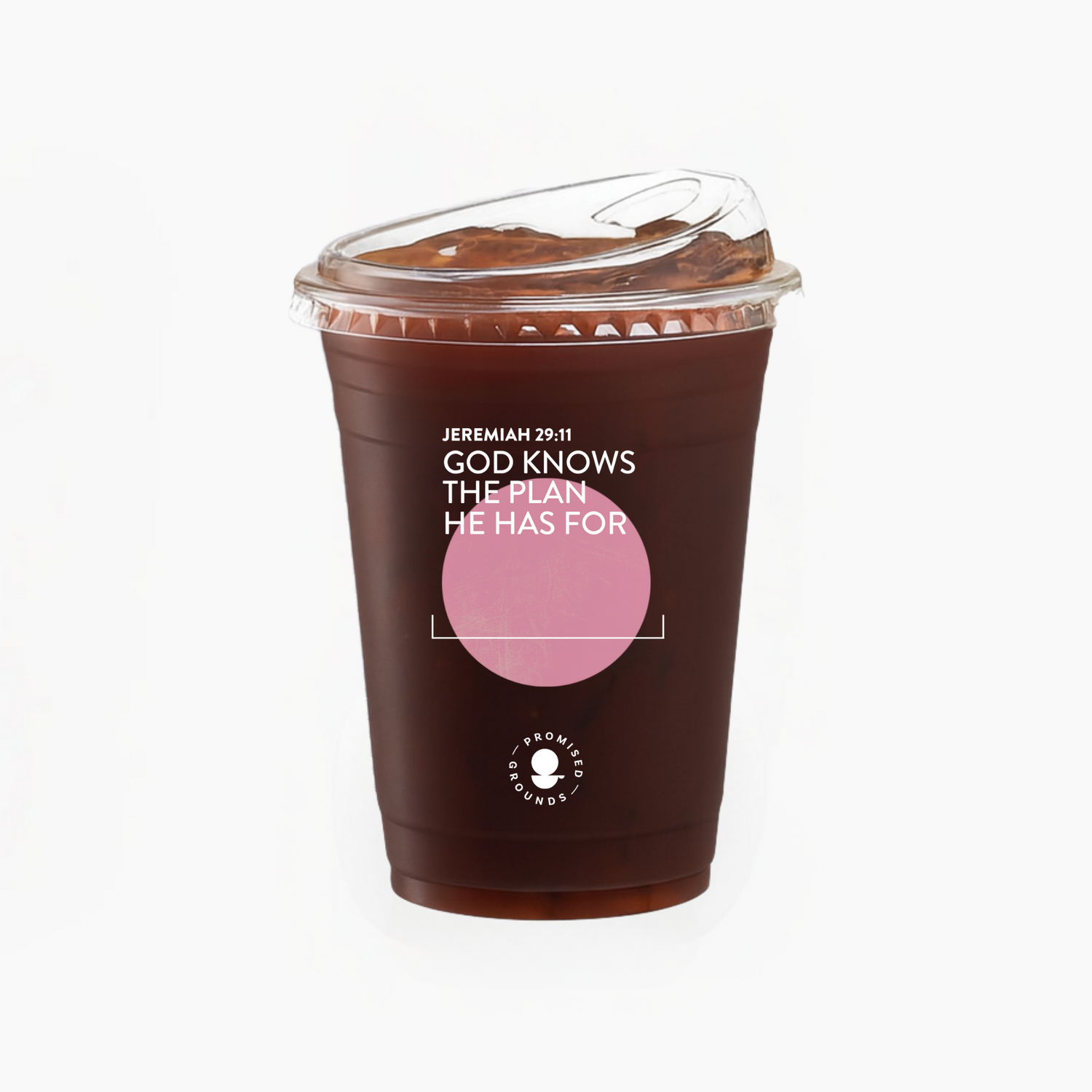 16oz Pink Plastic Scripture Cups & Lids (25-Pack)