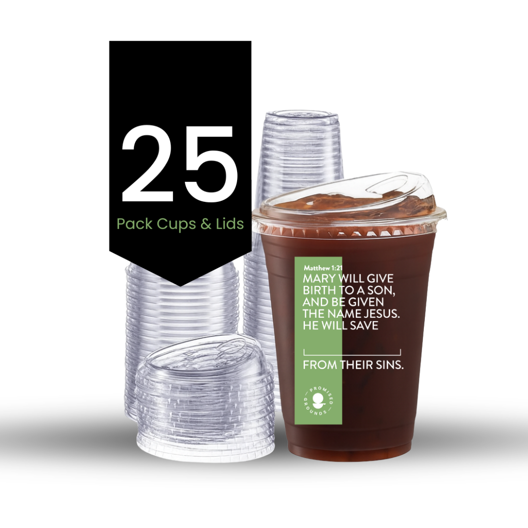 Rejoice Series - Plastic Scripture Cups & Lids - Promised Grounds