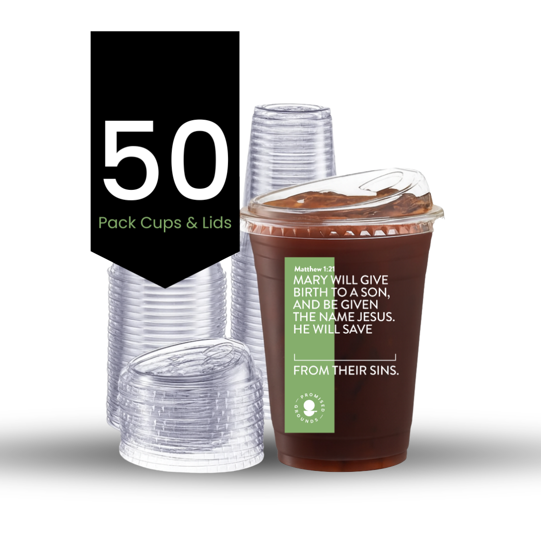 Rejoice Series - Plastic Scripture Cups & Lids - Promised Grounds