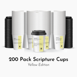 Scripture Cups – 200 Double-Walled Cups with God’s Word (Yellow Edition)