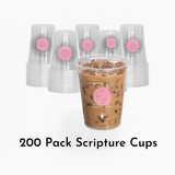 16oz Pink Plastic Scripture Cups (200-Pack)