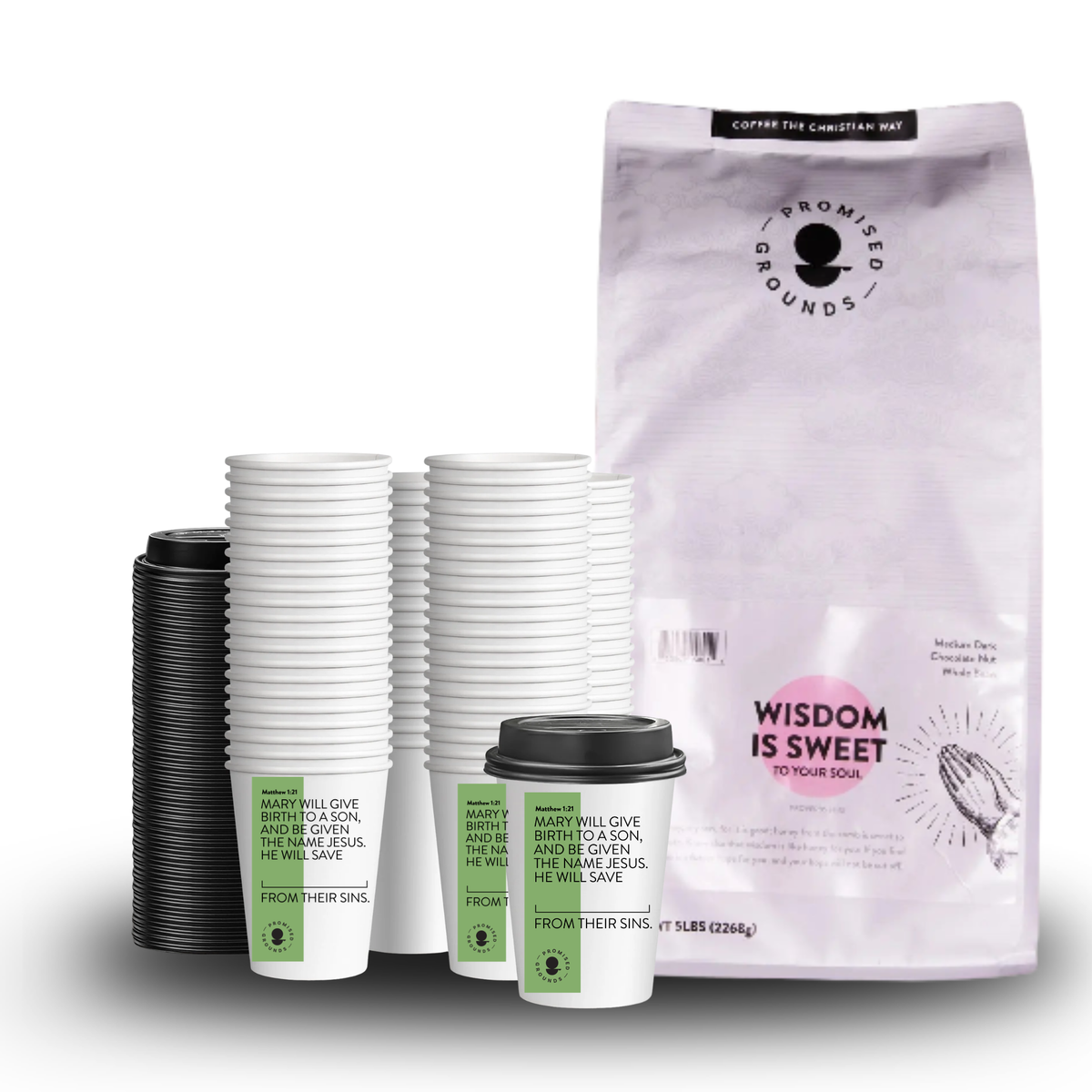 Christmas Church Brew Bundle – Bulk 5lb Coffee & 200 Hot Cups