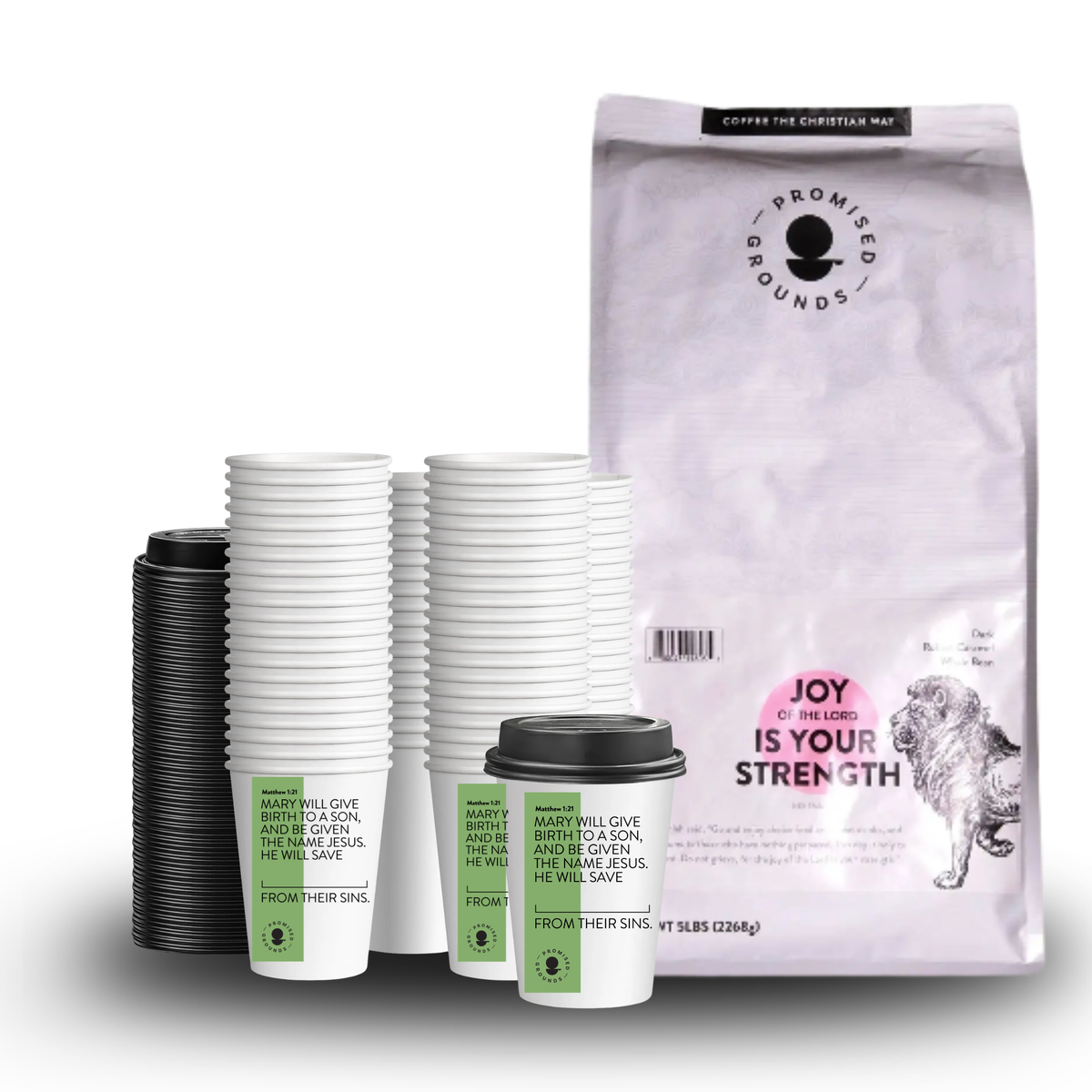 Christmas Church Brew Bundle – Bulk 5lb Coffee & 200 Hot Cups