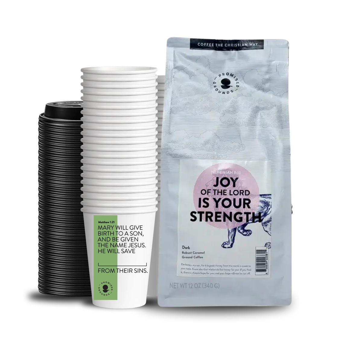 REJOICE - Christmas Hot Bundle 12oz Coffee & 25 hot Cups
