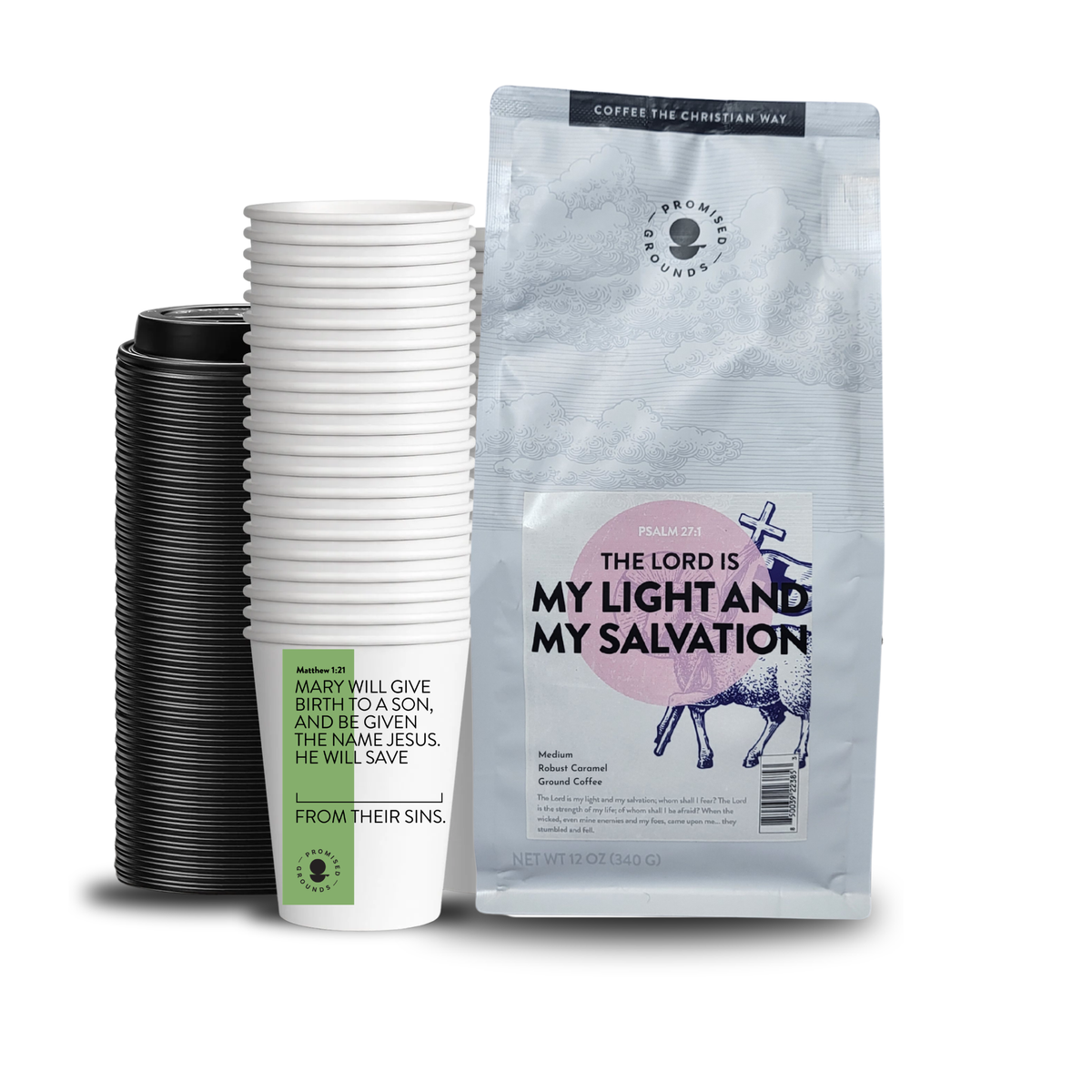 REJOICE - Christmas Hot Bundle 12oz Coffee & 25 hot Cups