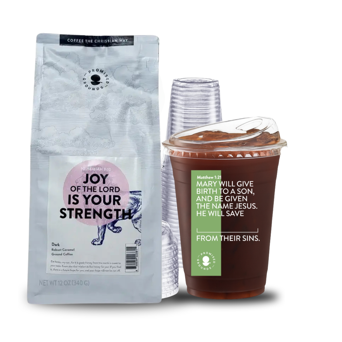 REJOICE, Christmas Cold Bundle - 12oz Coffee & 25 Cold Cups
