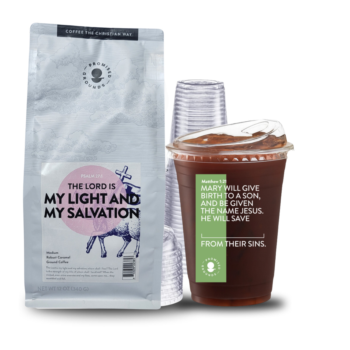 REJOICE, Christmas Cold Bundle - 12oz Coffee & 25 Cold Cups