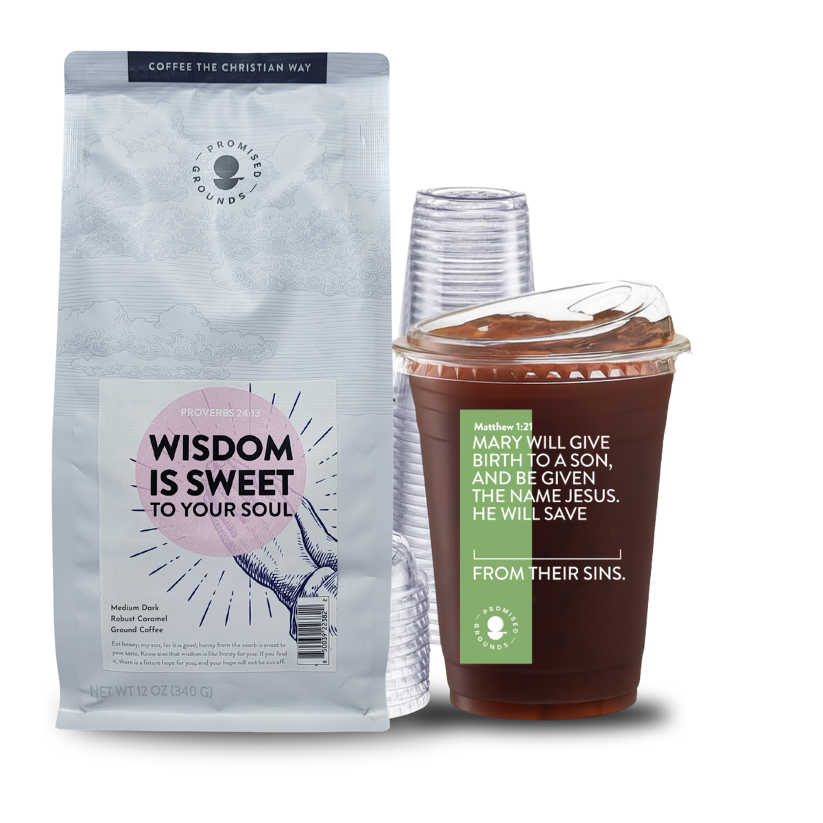 REJOICE, Christmas Cold Bundle - 12oz Coffee & 25 Cold Cups