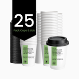 25 Christmas Scripture Coffee Cups - Double Walled Paper Cups & Lids 12oz (Christmas Edition)