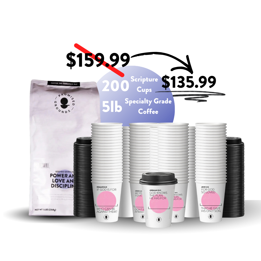 Church Brew Bundle –  Bulk 5lb Coffee & Cups with a Calling (Pink Paper Cups)