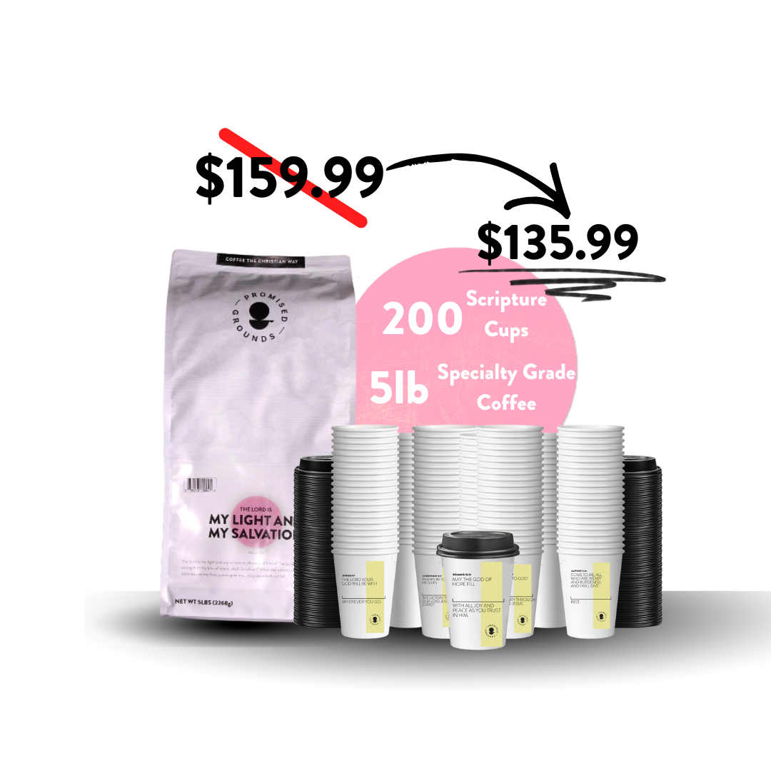 Church Brew Bundle –  Bulk 5lb Coffee & Cups with a Calling (Yellow Paper Cups)