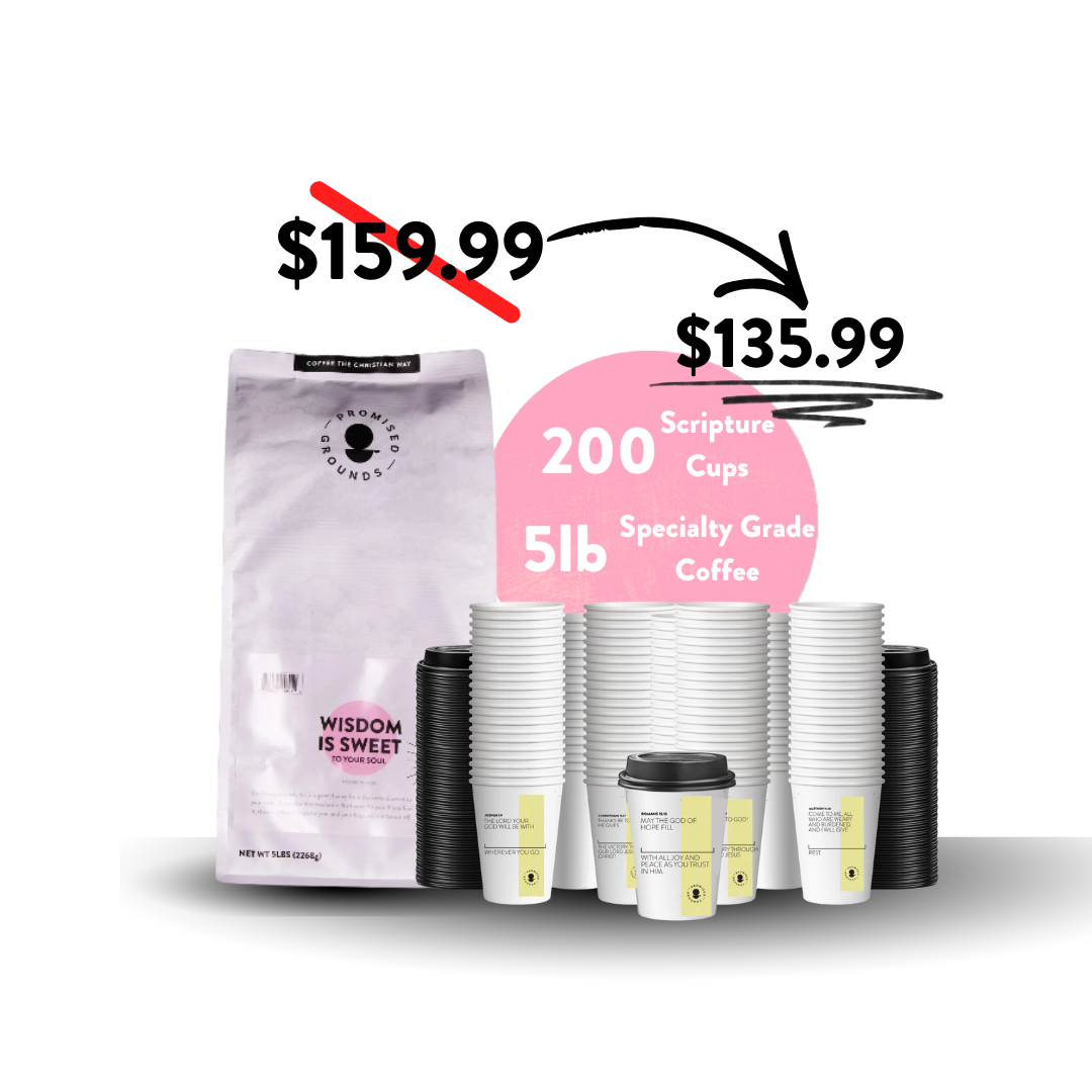 Church Brew Bundle –  Bulk 5lb Coffee & Cups with a Calling (Yellow Paper Cups)