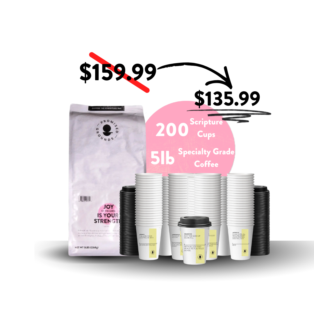 Church Brew Bundle –  Bulk 5lb Coffee & Cups with a Calling (Yellow Paper Cups) - Promised Grounds