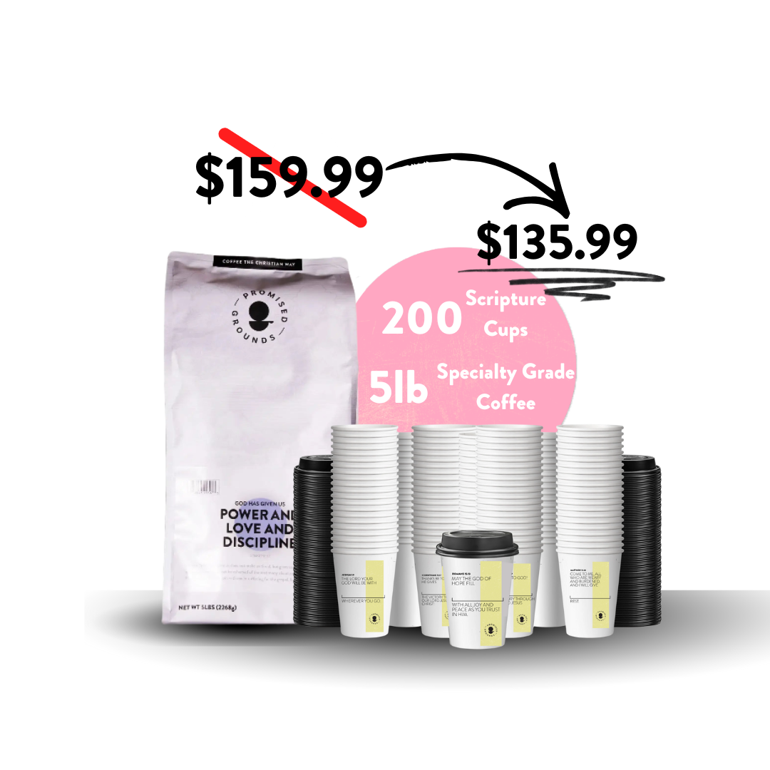 Church Brew Bundle –  Bulk 5lb Coffee & Cups with a Calling (Yellow Paper Cups) - Promised Grounds