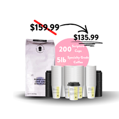 Church Brew Bundle –  Bulk 5lb Coffee & Cups with a Calling (Yellow Paper Cups) - Promised Grounds