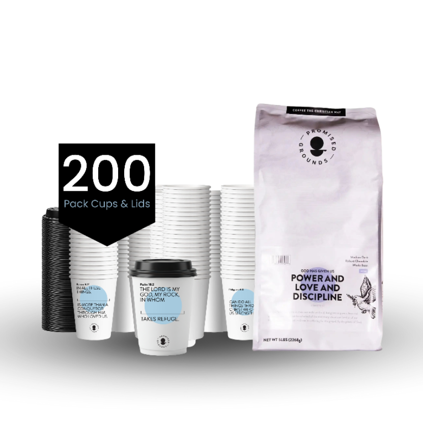 Church Brew Bundle –  Bulk 5lb Coffee & Cups with a Calling (Blue Paper Cups)