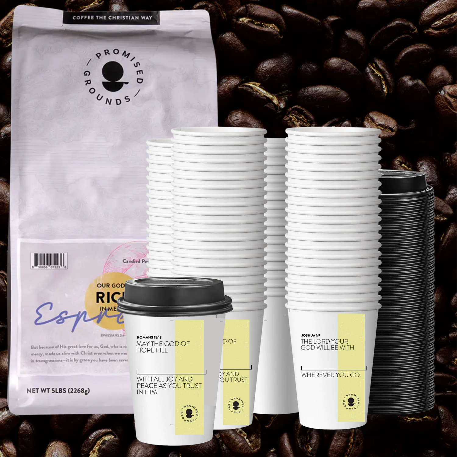 Church Brew Bundle –  Bulk 5lb Coffee & Cups with a Calling (Yellow Paper Cups)