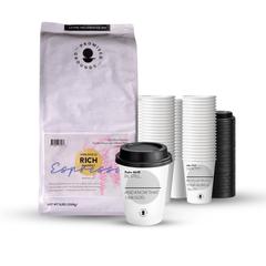Church Brew Bundle – Bulk 5lb Coffee & Cups with a Calling (Grey Paper Cups) - Promised Grounds