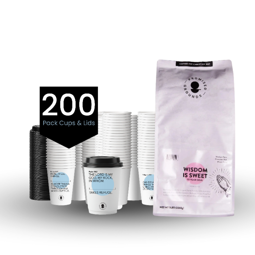 Church Brew Bundle –  Bulk 5lb Coffee & Cups with a Calling (Blue Paper Cups)