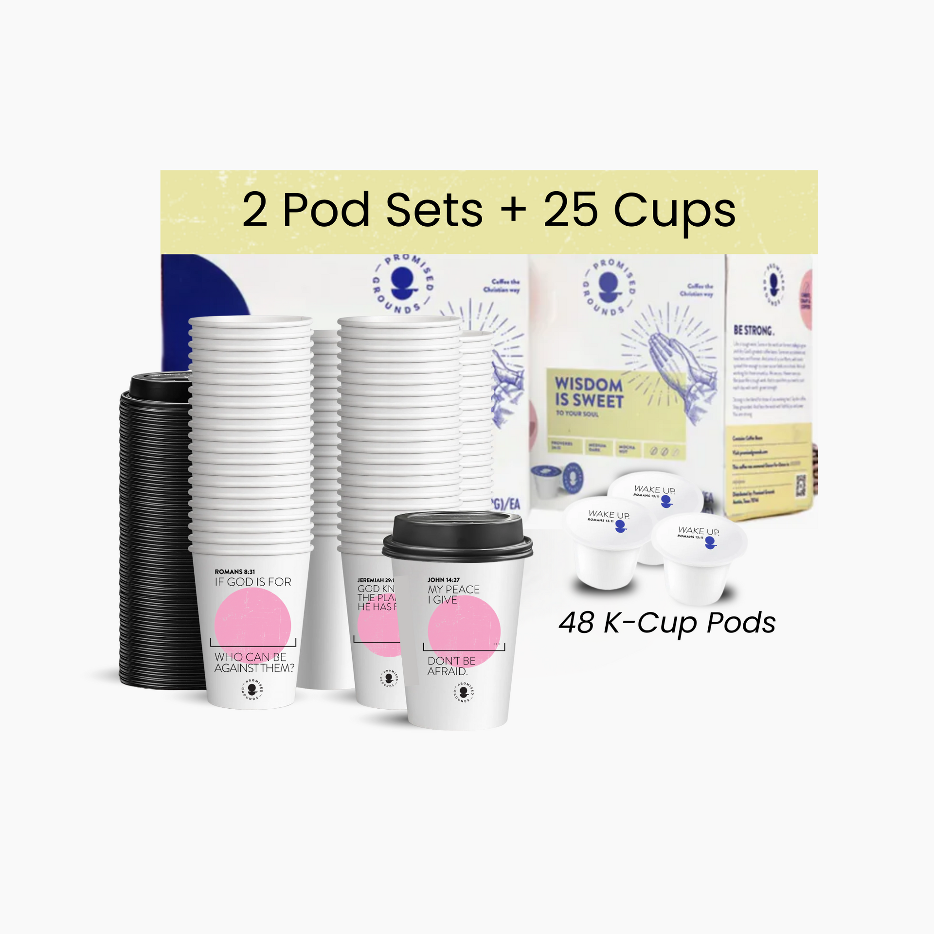 48 Pods + 25 Scripture Cups  Serve Coffee with the Word
