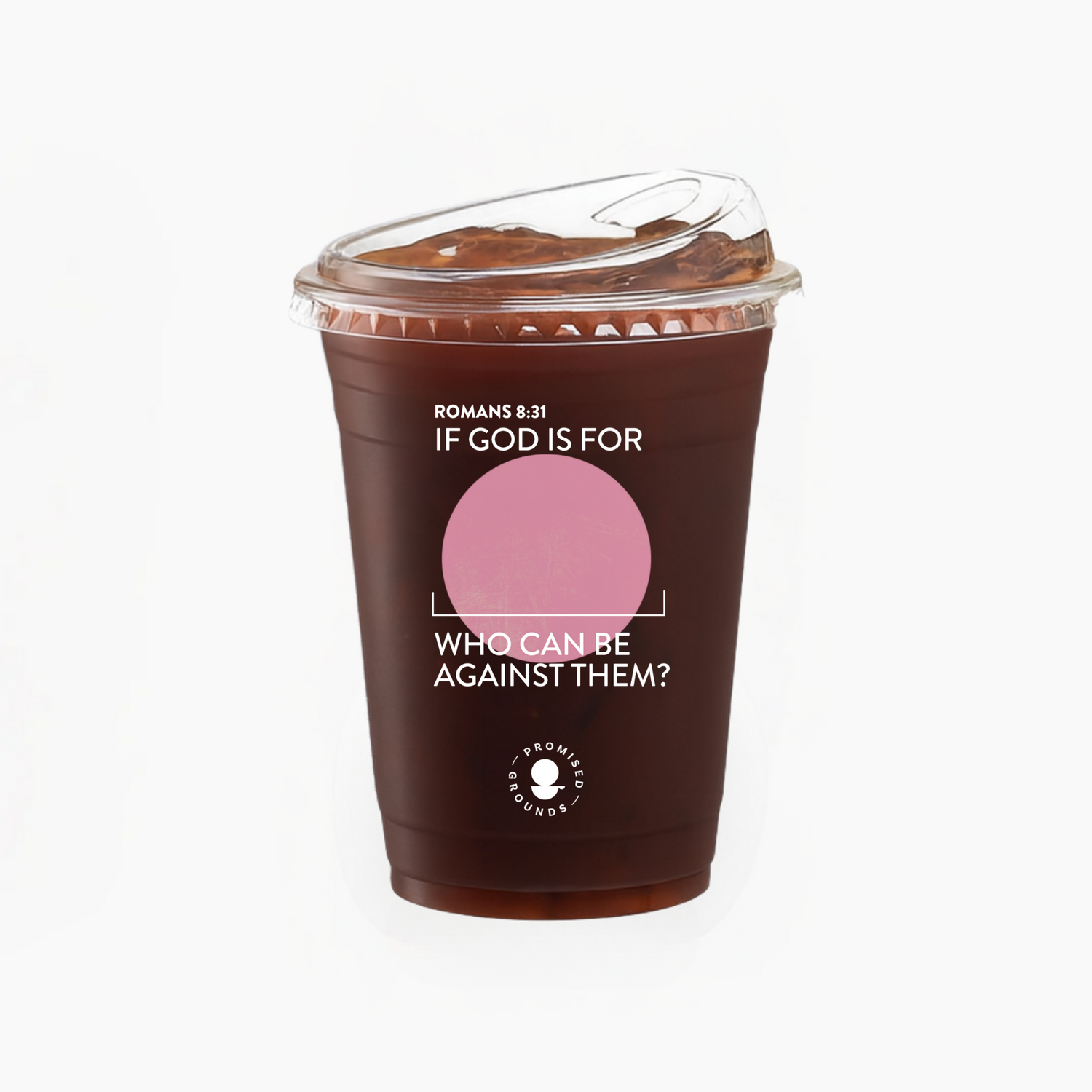 16oz Pink Plastic Scripture Cups & Lids (25-Pack)
