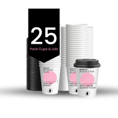 Pink Paper Scripture Cups & Lids - Promised Grounds