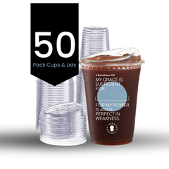 Blue Plastic Scripture Cups & Lids - Promised Grounds