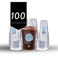 Blue Plastic Scripture Cups & Lids - Promised Grounds