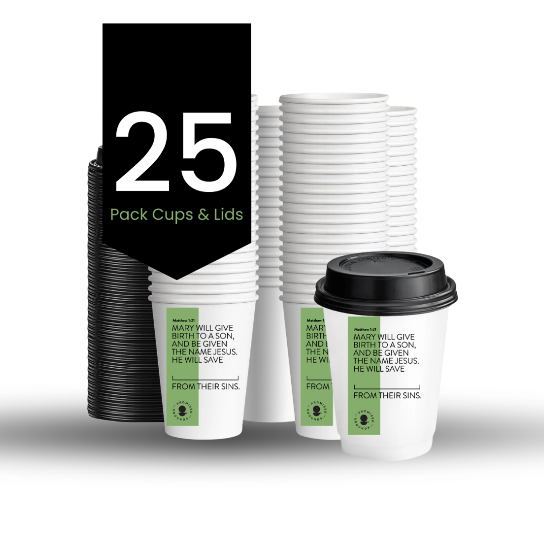 Rejoice Series - Paper Scripture Cups & Lids - Promised Grounds