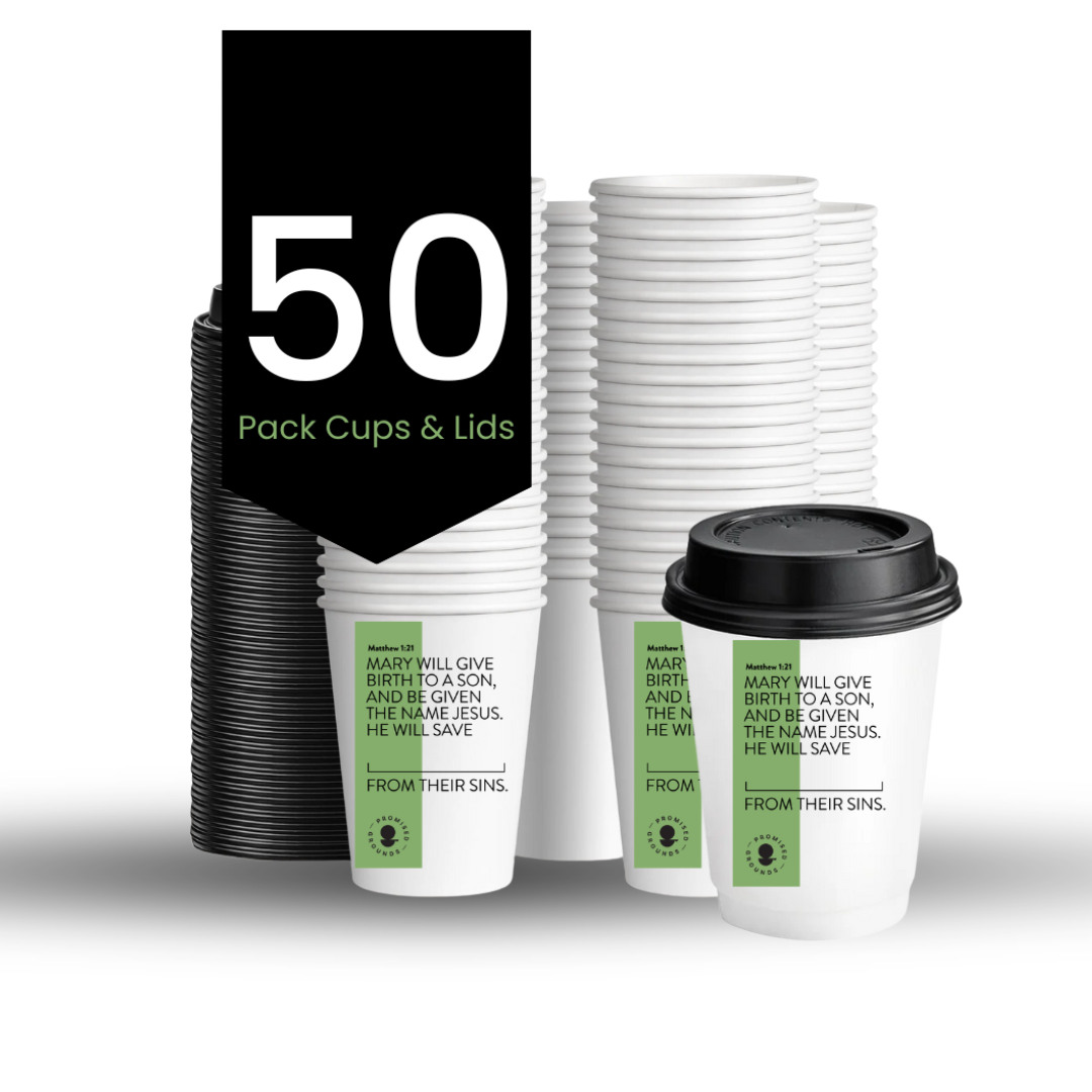Rejoice Series - Paper Scripture Cups & Lids - Promised Grounds