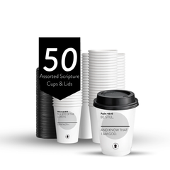 Grey Scripture Hot Coffee Cups lifestyle
