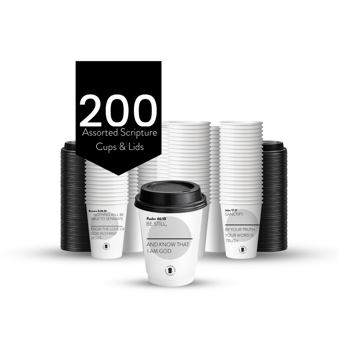 Grey Scripture Hot Coffee Cups pack