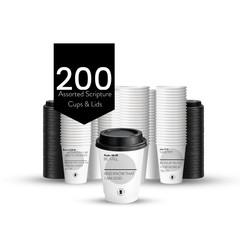 Grey Scripture Hot Coffee Cups pack