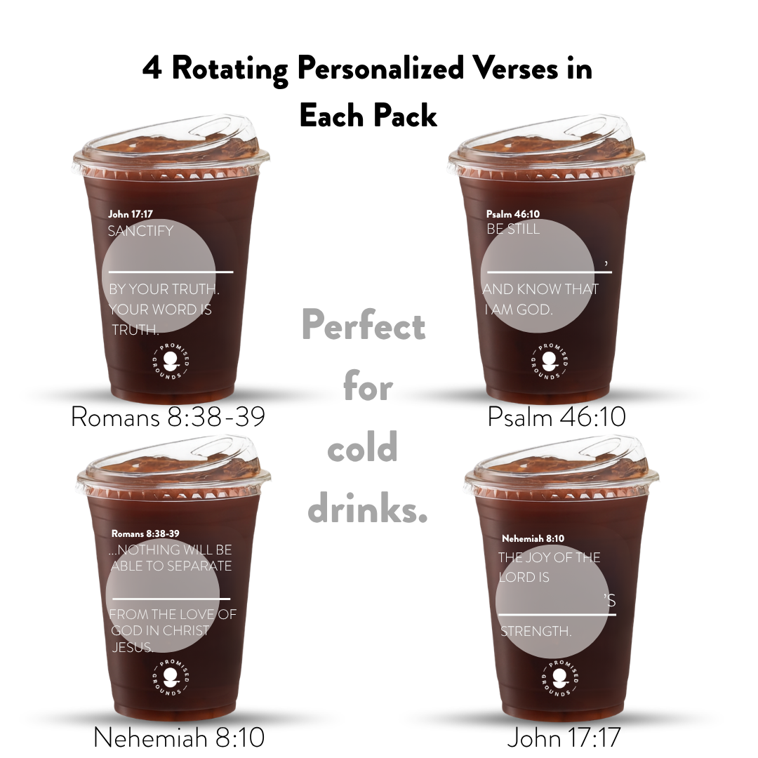 Grey Scripture Cold Cups 25 Pack
