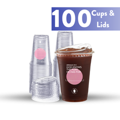 Pink Plastic Scripture Cups & Lids - Promised Grounds