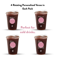 Pink Plastic Scripture Cups & Lids - Promised Grounds