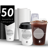 Grey Scripture Cups Bundle – 25 Hot + 25 Cold (Cups & Lids Only)
