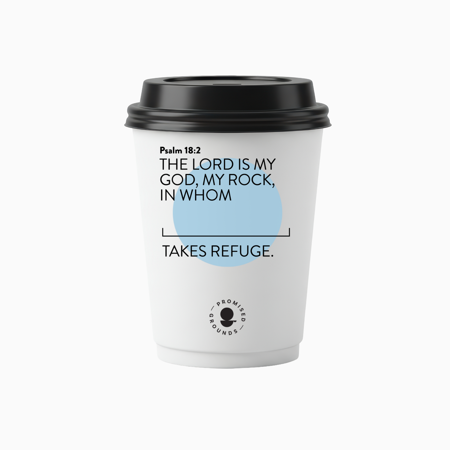 25 Blue Scripture Coffee Cups - Double Walled Paper Cups & Lids 12oz (Blue Edition)