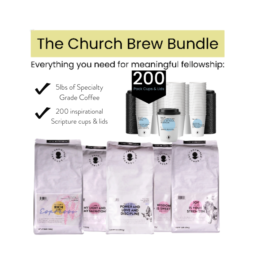 Church Brew Bundle –  Bulk 5lb Coffee & Cups with a Calling (Blue Paper Cups)